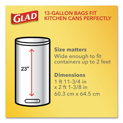 Tall Kitchen Drawstring Trash Bags, 13 Gal, 0.72 Mil, 23.75" X 24.88", White, 240/carton