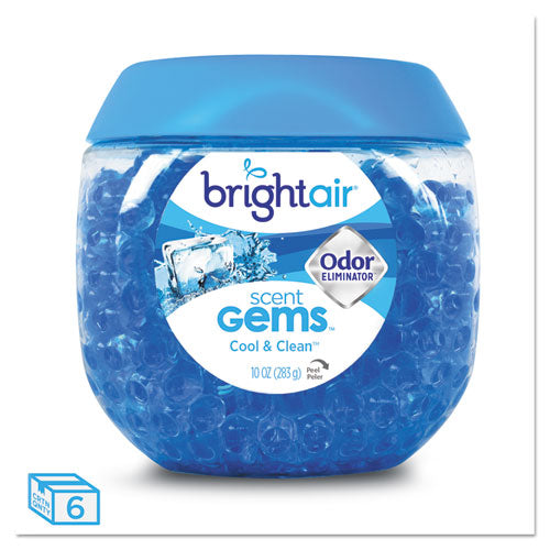 Scent Gems Odor Eliminator, Cool And Clean, Blue, 10 Oz Jar, 6/carton