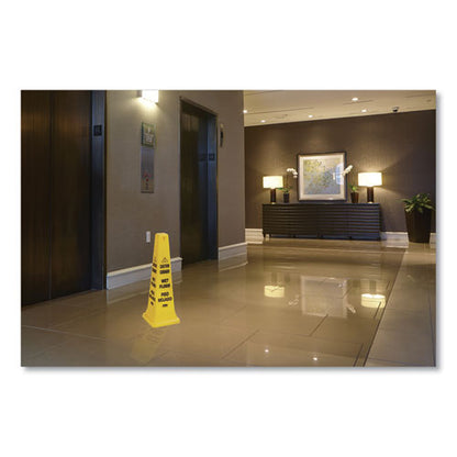 Multilingual Wet Floor Safety Cone, 12.25 X 12.25 X 36