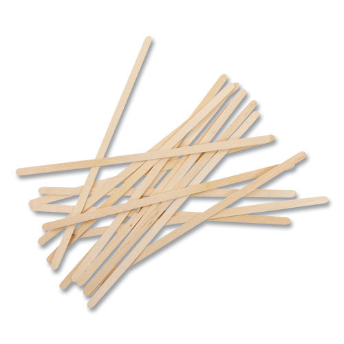 Wood Coffee Stirrers, 7.5" Long, 500/box, 10 Boxes/carton