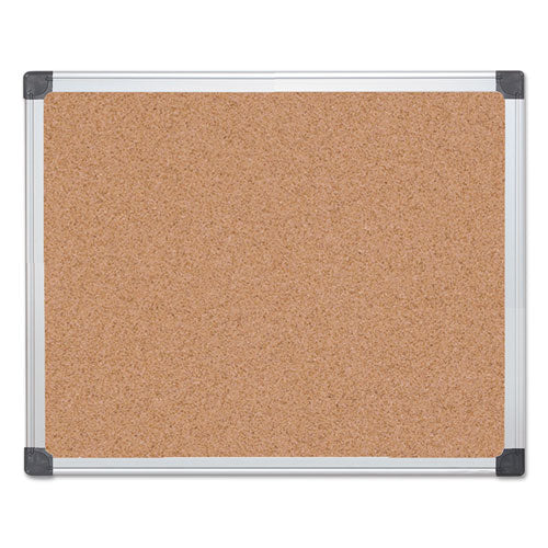 Value Cork Bulletin Board With Aluminum Frame, 24 X 36, Tan Surface, Silver Aluminum Frame
