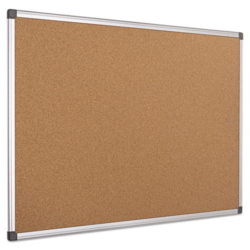 Value Cork Bulletin Board With Aluminum Frame, 24 X 36, Tan Surface, Silver Aluminum Frame