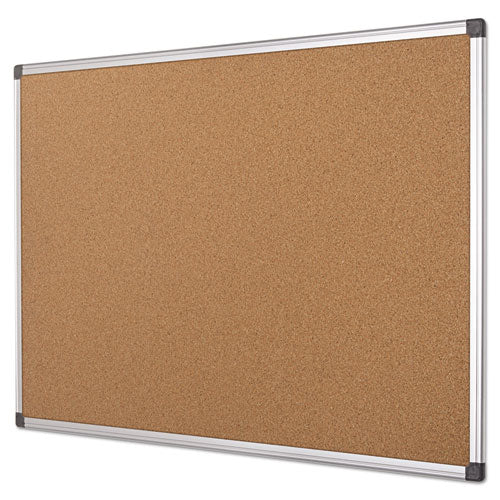 Value Cork Bulletin Board With Aluminum Frame, 24 X 36, Tan Surface, Silver Aluminum Frame
