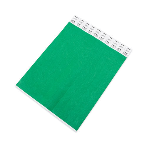 Crowd Management Wristbands, Sequentially Numbered, 10" X 0.75", Green, 100/pack