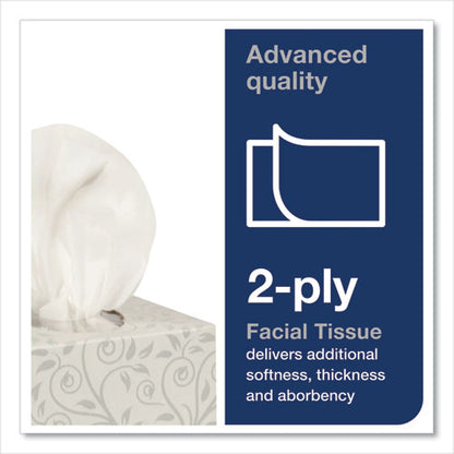 Advanced Facial Tissue, 2-ply, White, Cube Box, 94 Sheets/box, 36 Boxes/carton