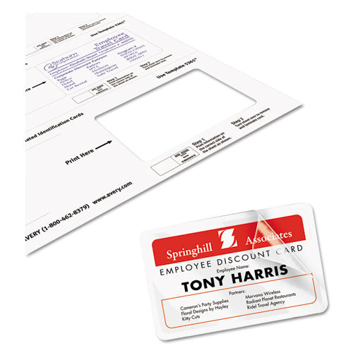 Laminated Laser/inkjet Id Cards, 2 1/4 X 3 1/2, White, 30/box