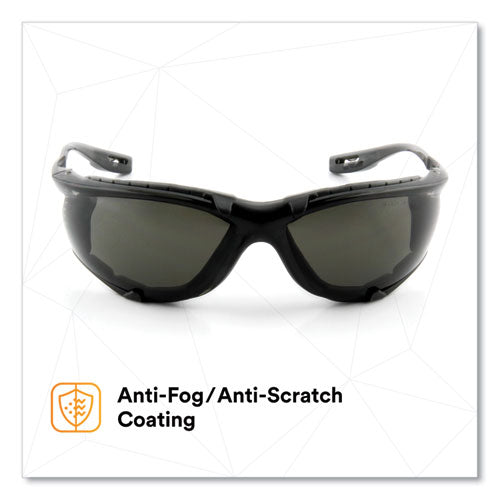 Virtua Ccs Protective Eyewear With Foam Gasket, Black/gray Plastic Frame, Gray Polycarbonate Lens