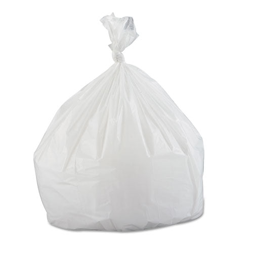 Low-density Commercial Can Liners, Coreless Interleaved Roll, 33 Gal, 0.8 Mil, 33" X 39", White, 25 Bags/roll, 6 Rolls/carton