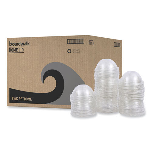 Pet Cold Cup Dome Lids, Fits 12 Oz Squat And 14 To 24 Oz Plastic Cups, Clear, 100 Lids/sleeve, 10 Sleeves/carton