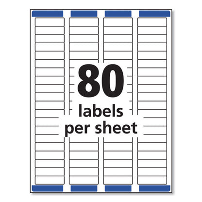 Easy Peel White Address Labels W/ Sure Feed Technology, Inkjet Printers, 0.5 X 1.75, White, 80/sheet, 25 Sheets/pack