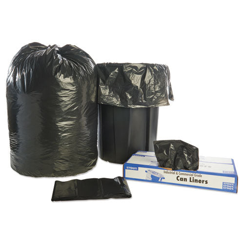 Total Recycled Content Plastic Trash Bags, 65 Gal, 1.5 Mil, 50" X 51", Brown/black, 100/carton