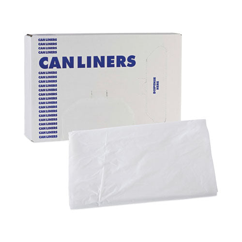 High Density Industrial Can Liners Flat Pack, 56 Gal, 16 Mic, 43 X 48, Natural, 200/carton