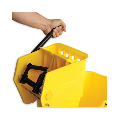 Pro-pac Side-squeeze Wringer/bucket Combo, 8.75 Gal, Yellow/silver