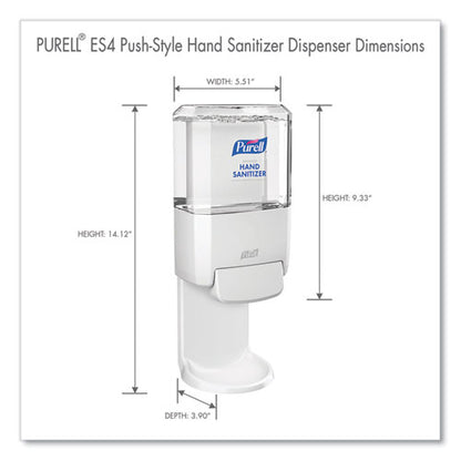 Push-style Hand Sanitizer Dispenser, 1,200 Ml, 5.25 X 8.56 X 12.13, White