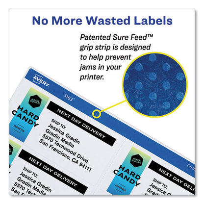 Shipping Labels W/ Trueblock Technology, Inkjet Printers, 3.5 X 5, White, 4/sheet, 25 Sheets/pack