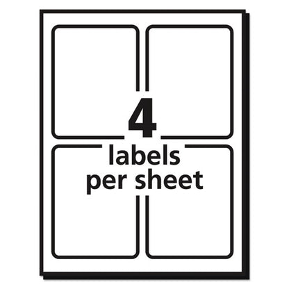 Vibrant Laser Color-print Labels W/ Sure Feed, 3.75 X 4.75, White, 100/pk