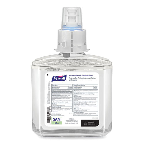 Advanced Hand Sanitizer Foam, For Es4 Dispensers, 1,200 Ml Refill, Refreshing Scent, 2/carton