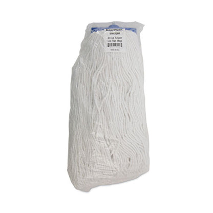 Mop Head, Economical Lie-flat Head, Rayon Fiber, 20oz, White, 12/carton