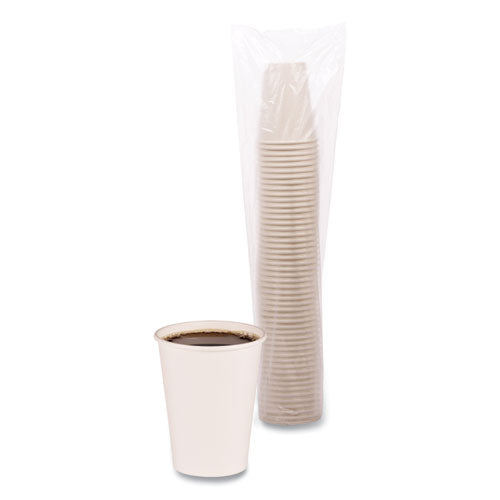 Paper Hot Cups, 12 Oz, White, 50 Cups/sleeve, 20 Sleeves/carton