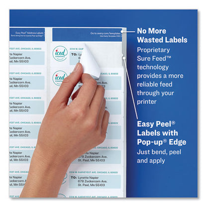 Glossy Clear Easy Peel Mailing Labels W/ Sure Feed Technology, Inkjet/laser Printers, 0.66 X 1.75, 60/sheet, 10 Sheets/pk