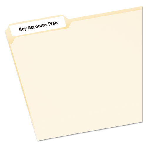 Ecofriendly Permanent File Folder Labels, 0.66 X 3.44, White, 30/sheet, 25 Sheets/pack