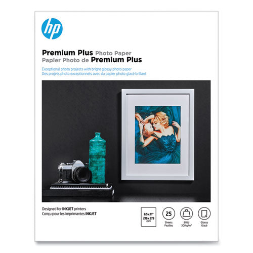 Premium Plus Photo Paper, 11.5 Mil, 8.5 X 11, Glossy White, 25/pack