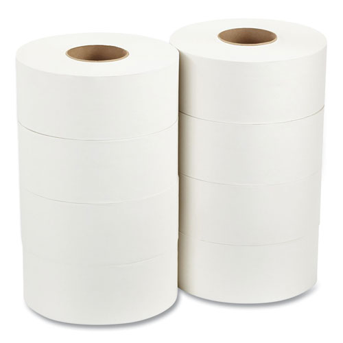 Jumbo Jr. Bathroom Tissue Roll, Septic Safe, 2-ply, White, 3.5" X 1,000 Ft, 8 Rolls/carton