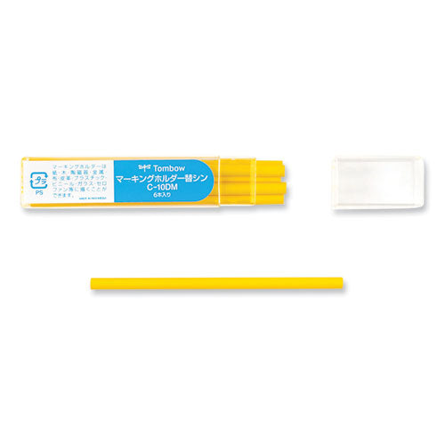 Mechanical Wax-based Marking Pencil Refills. 4.4 Mm, Yellow, 10/box