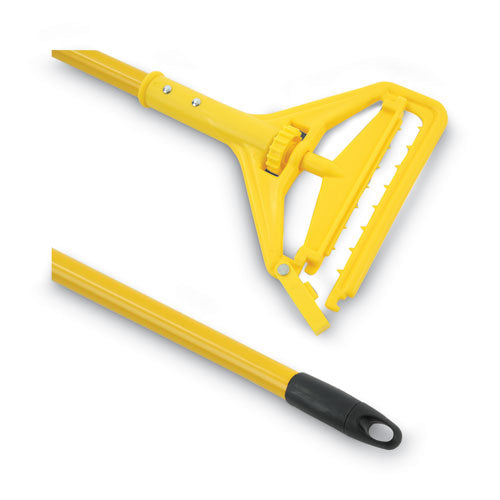 Quick Change Side-latch Plastic Mop Head Handle, 60" Aluminum Handle, Yellow