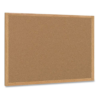 Earth Cork Board, 72 X 48, Tan Surface, Oak Wood Frame