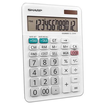 El-334w Large Desktop Calculator, 12-digit Lcd