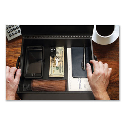Large Cash Management Box, Key Lock, 11 X 14.3 X 4.3, Steel, Black