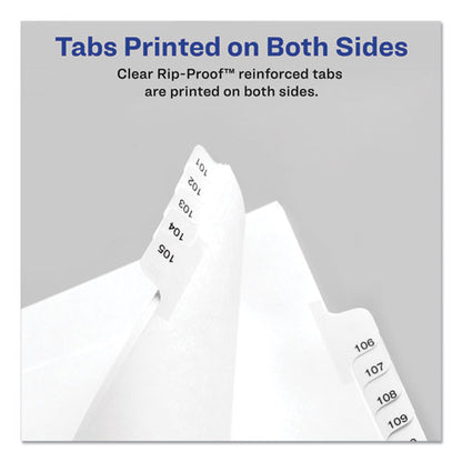 Preprinted Legal Exhibit Side Tab Index Dividers, Allstate Style, 10-tab, 25, 11 X 8.5, White, 25/pack