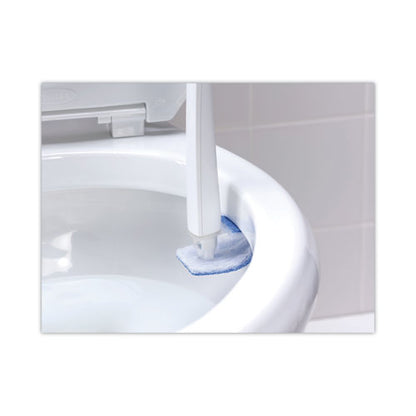 Toilet Scrubber Starter Kit, 1 Handle And 5 Scrubbers, White/blue