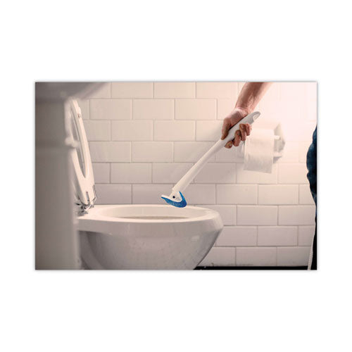 Toilet Scrubber Starter Kit, 1 Handle And 5 Scrubbers, White/blue