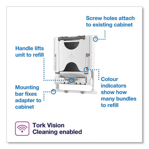 Peakserve Continuous Recessed Cabinet Hand Towel Adapter, 14.37 X 4.29 X 17.72, White