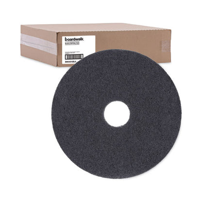 Stripping Floor Pads, 16" Diameter, Black, 5/carton