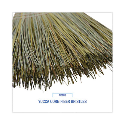 Warehouse Broom, Yucca/corn Fiber Bristles, 56" Overall Length, Natural