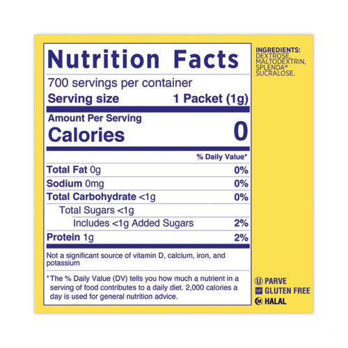 No Calorie Sweetener Packets, 700/box