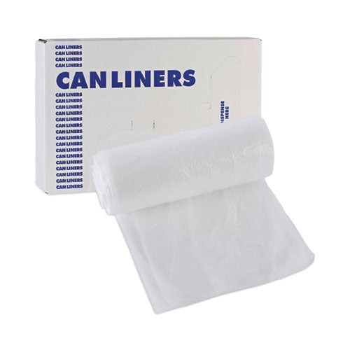 High-density Can Liners, 10 Gal, 6 Mic, 24" X 23", Natural, 50 Bags/roll, 20 Rolls/carton