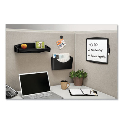 Plastic Partition Additions Nameplate, 9 X 0.75 X 2.5, Fabric Panel Mount, Dark Graphite