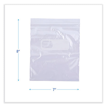 Reclosable Food Storage Bags, 1 Qt, 1.75 Mil, 7" X 8", Clear, 500/box