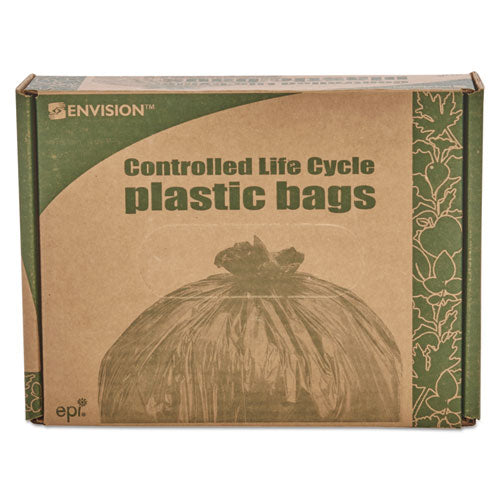 Controlled Life-cycle Plastic Trash Bags, 30 Gal, 0.8 Mil, 30" X 36", Brown, 60/box