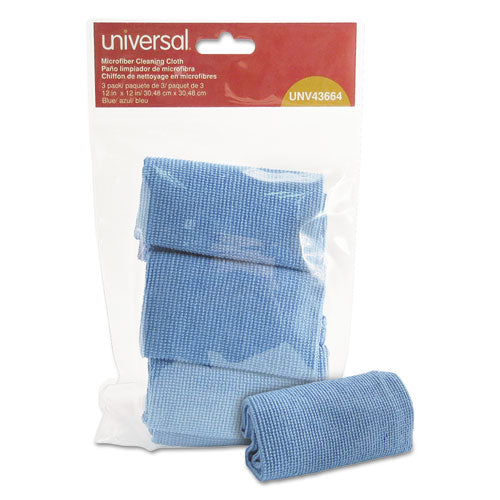 Microfiber Cleaning Cloth, 12 X 12, Blue, 3/pack