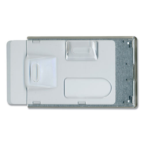 Rigid Two-badge Rfid Blocking Smart Card Holder, Horizontal/vertical, Clear 3.68" X 2.38" Holder, 3.38" X 2.13" Insert, 20/pk