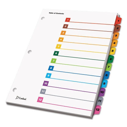 Onestep Printable Table Of Contents And Dividers, 12-tab, 1 To 12, 11 X 8.5, White, Assorted Tabs, 1 Set