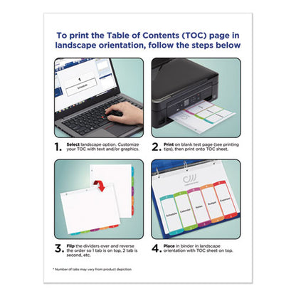 Customizable Toc Ready Index Multicolor Tab Dividers, 31-tab, 1 To 31, 11 X 8.5, White, Contemporary Color Tabs, 1 Set