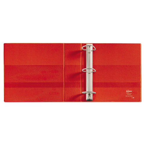 Heavy-duty View Binder With Durahinge And Locking One Touch Ezd Rings, 3 Rings, 3" Capacity, 11 X 8.5, Red