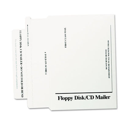 Disk/cd Foam-lined Mailers For Cds/dvds, Square Flap, Redi-strip Adhesive Closure, 8.5 X 6, White, 25/box