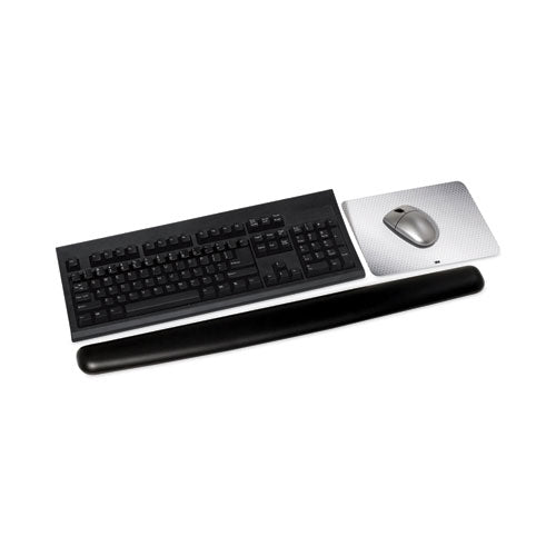 Antimicrobial Gel Thin Keyboard Wrist Rest, Extended Length, 25 X 2.5, Black